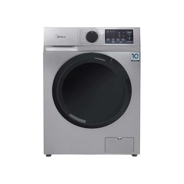 غسالة ملابس ميديا 8 كيلو جرام 1400 لفة تحميل امامي انفرتر فضي - MFN09W80B/S