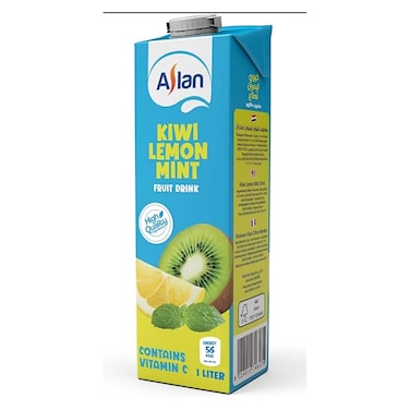 عصير أصلان كيوي ليمون بالنعناع - 1 لتر