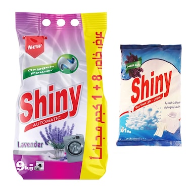Shiny Lavender Powder Detergent - 9 Kg + Lavender Powder Detergent - 1 Kg