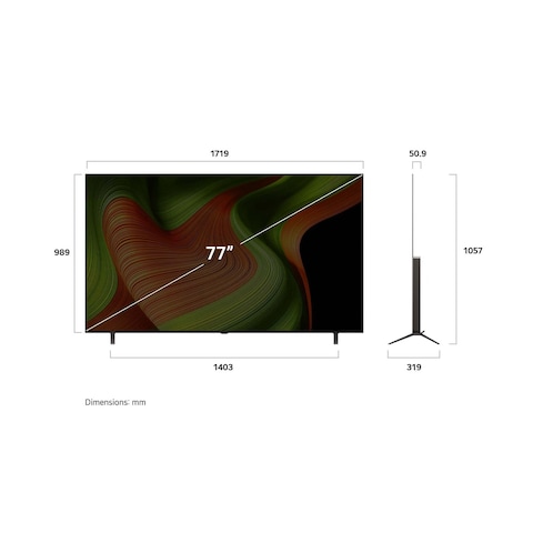 تلفزيون ال جي 77 بوصة 4K أوليد فائق الدقة سمارت - OLED77B56LA