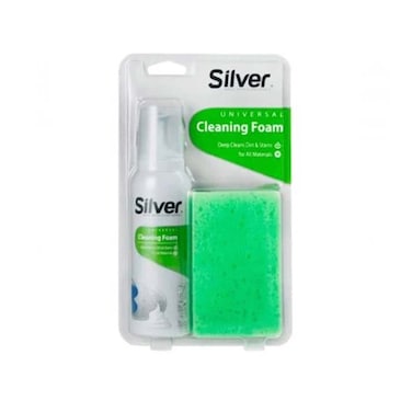 منظف سيلفر الرغوي مع اسفنجة لتنظيف الأحذية الجلدية - 125 مل