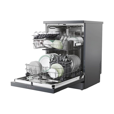 Hoover Dishwasher 13 Person 60 Cm Inverter Digital 5 Programs - Dark Grey - HF3E9L0A-EG