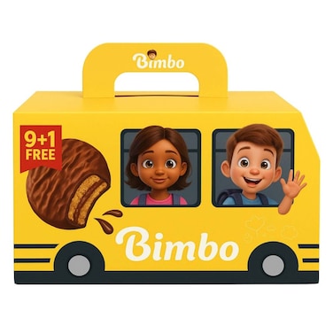 Bimbo Chocolate Biscuits School Bus - 10 Biscuits