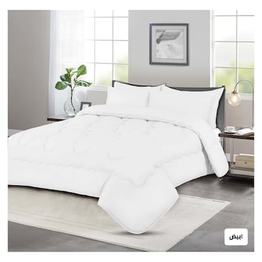 لحاف مايكروفايبر مطبوع فوربد - 170 * 220 سم - ابيض