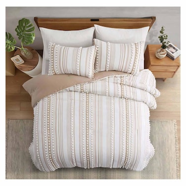 لحاف فايبر فوربد توفتنج كراميل مع 2 كيس مخدة - 240 * 240 سم