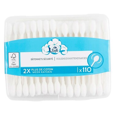 أعواد قطنية كارفور ناعمة وآمنة - 110 قطعة