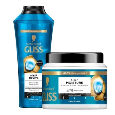 Gliss Moisture Shampoo and Bond-Building Hair Butter Bundle