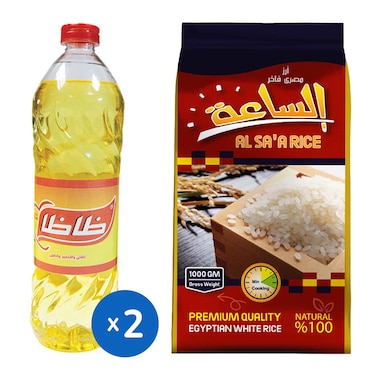 Zaza Mixed Oil 600 ml - 2 Pieces + El Saa White Rice - 1 Kg
