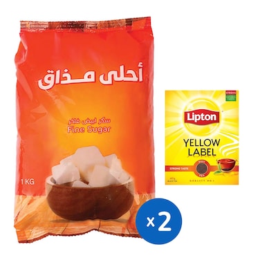 سكر أحلى مذاق - 1 جم - كيسين + شاي ليبتون - 40 جم