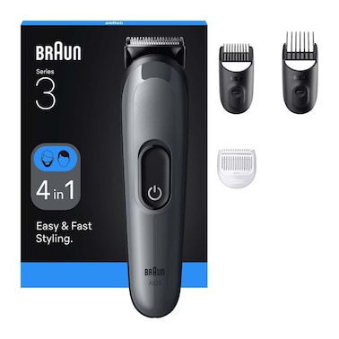 ماكينة حلاقة الشعر براون سيريس 3 4 في 1 - رمادي - AIO3500