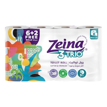 Zeina Trio Toilet Roll - 8 Rolls