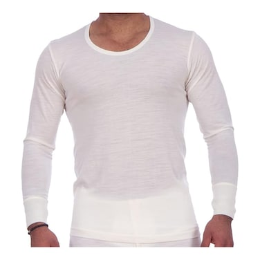 تيشرت تدفئة جيل صوف للرجال - ميديم - أبيض