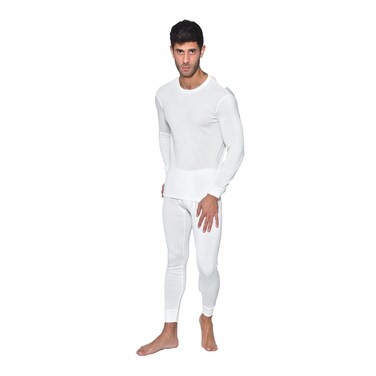 تيشرت تدفئة جيل بوليستر للرجال - لارج - أبيض