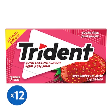 لبان ترايدنت بالفراوله - 13.5 جرام - 12 قطعه