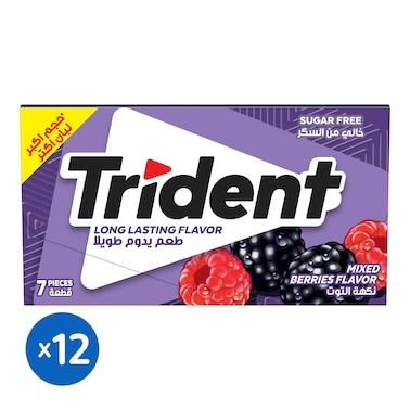 Trident Mixed Berries Sugar Free Chewing Gum - 13.5gm - 12 Pieces