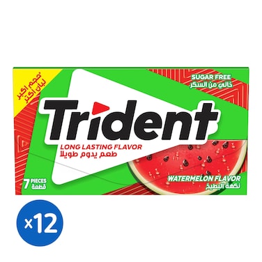 لبان ترايدنت بالبطيخ - 13.5 جرام -  12 قطعه