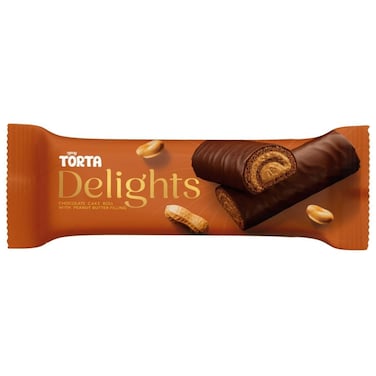 رول كيك الشوكولاتة تورتا ديلايتس المحشوة بزبدة الفول السوداني
