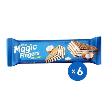Magic Fingers Wafer Filled with Coconut Cream - 6 Pieces