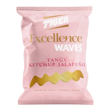 رقائق البطاطس تايجر إكسلنس بنكهة كاتشب هالبينو لاذع - 90 جرام