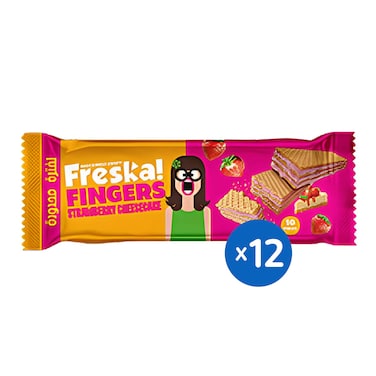 Freska Fingers Strawberry Cheesecake Wafer - 10 Fingers - 12 Count