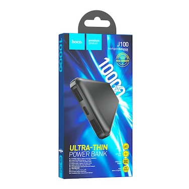 باور بانك هوكو هاي رانكينج 10000 مللي أمبير مع كابل تايب سي - أسود - J100