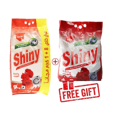 مسحوق غسيل شايني برائحة الورود - 9 كجم + مسحوق غسيل برائحة الورد - 4 كجم