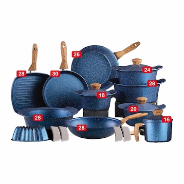 Ideal Home Octagon Granite Cooking Set - 20 pieces