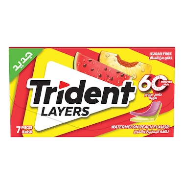 Trident Watermelon and Peach Chewing Gum - 7 Gums