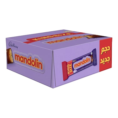 ويفر ماندولين كينج سايز بالكراميل والشوكولاتة - 50 جم - 12 قطعة