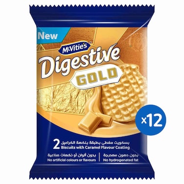 بسكويت ماكفيتيز دايجستف جولد بالكراميل - 28 جرام - 12 عبوه