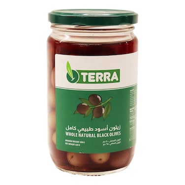 Terra Whole Black Olives - 650 gram