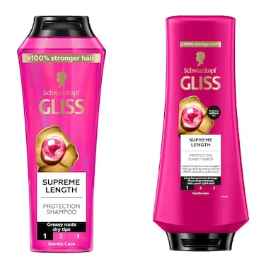 شامبو جليس سوبريم لينس 400 مل + بلسم جليس سوبريم لينس - 360 مل