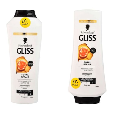 شامبو جليس توتال ريبير 400 مل + بلسم جليس توتال ريبير 360 مل