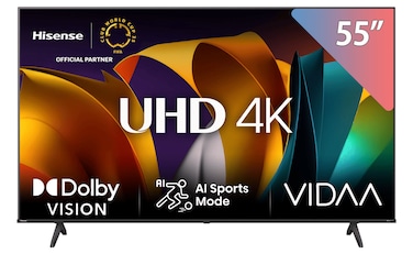 تليفزيون هايسنس 55 بوصة 4K فائق الدقة سمارت بريسيفر مدمج - 55A6N