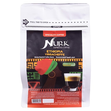 قهوة نورك الإثيوبية ييرغاتشيف حبوب كاملة - 250 جم