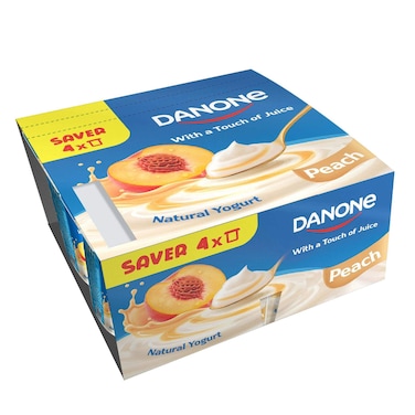 زبادي دانون بالخوخ - 100 جم - 4 علب