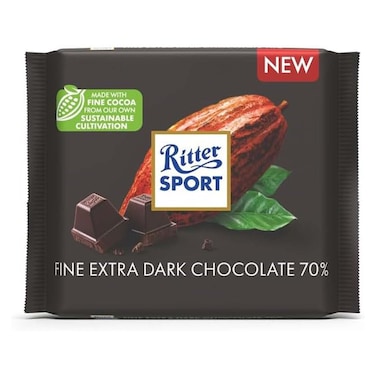 Ritter Sport Fine Extra Dark Chocolate 70% Cocoa - 100 gm