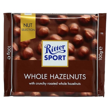 Ritter Sport Milk Chocolate with Crunchy Roasted Whole Hazelnuts - 100 gm