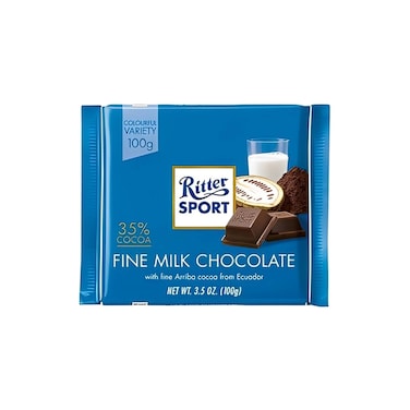 Ritter Sport Fine Milk Chocolate 35% Cocoa - 100 gm