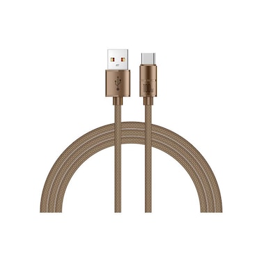 كابل شحن سريع ريتشي واريور من USB-A إلى تايب سي 1.2 متر - 100 واط - ذهبي - RS08C-100W