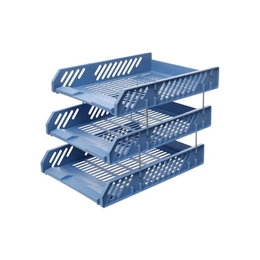M&amp;G File Tray - 3 Tiers - Blue