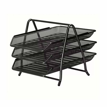 M&amp;G Metal File Tray A4 - 3 Tiers - Black