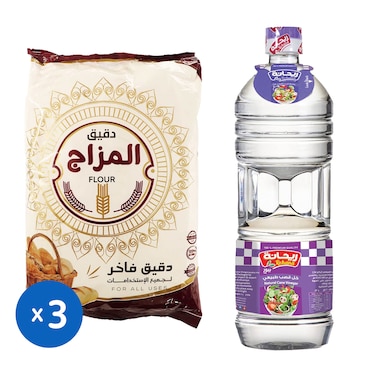دقيق المزاج - 3 أكياس + زجاجة خل ريحانة - 1 لتر