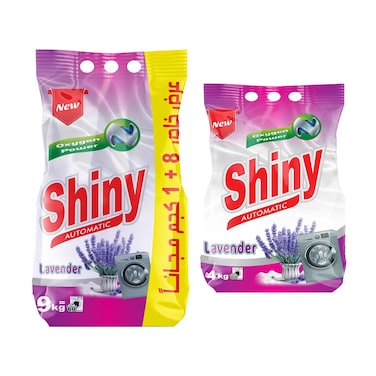 مسحوق غسيل شاينى برائحة اللافندر وقوة الأكسجين - 9 كجم + مسحوق غسيل شاينى برائحة اللافندر وقوة الأكسجين - 4 كجم