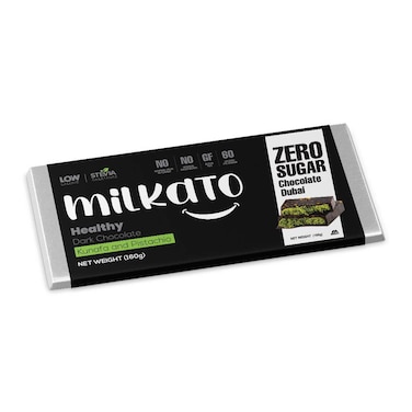 شوكولاتة دارك ميلكاتو خالية من السكر محشوة بالكنافة والفستق - 160 جم