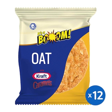 بسكويت الشوفان إتس ايه بوم بقطع الكراميل - 20 جرام - 12 قطعة