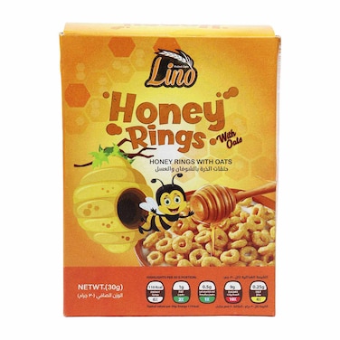 حلقات كورن فليكس لينو بالعسل والشوفان - 30 جم
