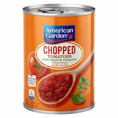 طماطم مقطعة مع الريحان والزعتر امريكان جاردن - 400 جرام