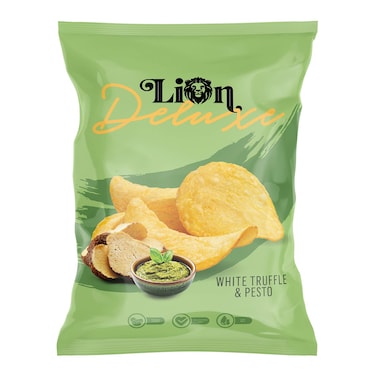 Lion Deluxe Potato Chips with White Truffle and Pesto Flavor - 46 gram