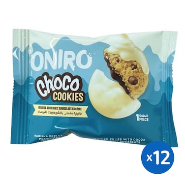 كوكيز الفانيليا اونيرو المغطى بالشوكولاتة البيضاء - 12 قطعة